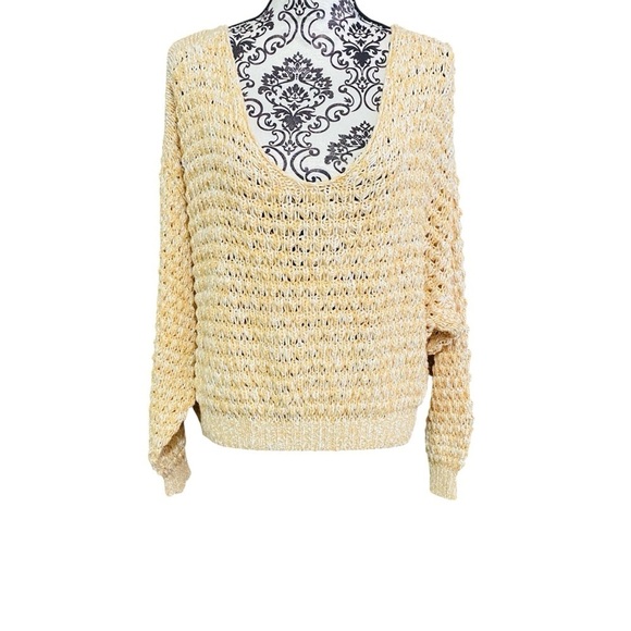 Free People Coconut Loose Weave Oversized Knit Pullover Sweater Sz-Small - Picture 4 of 9